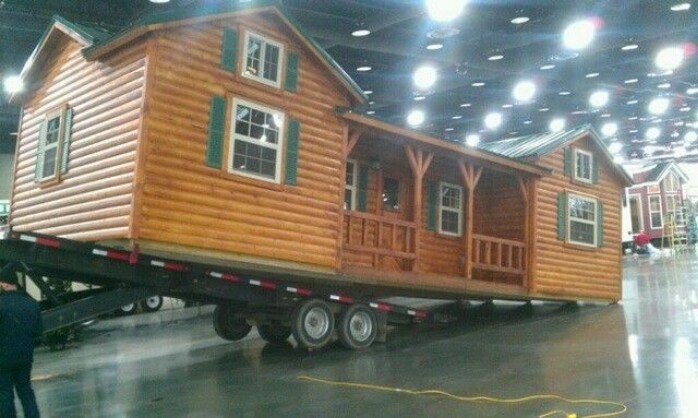 mobile homes that look like log cabins